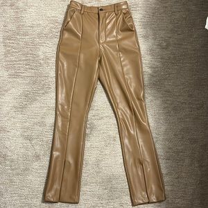 A&F Tan Leather Pants- Curve Love